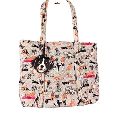 Vera Bradley Large Quilted Tote in “Best in Show” Dog Print w/RARE Dog Charm 😍 - Image 1 of 4