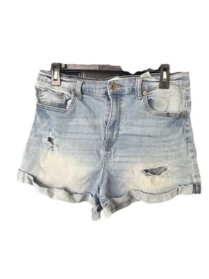 Distressed Denim High Waist Shorts Size 13/31 - Image 1 of 4