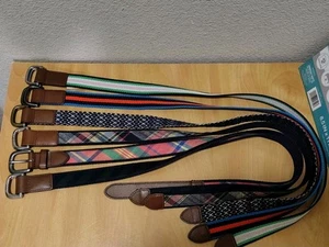 LoT 6 JANIE JACK Anchor STRAP Striped BELTS Kids Sz 6 - 8 Nautical PLAID Free SH - Picture 1 of 4