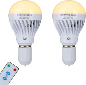 2 BSOD wiederaufladbare Glühbirnen, LED Magic Bulb Fernbedienung warmweiß - Bild 1 von 6