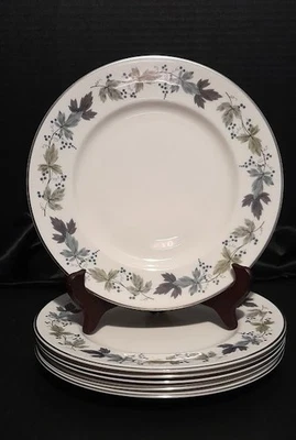 "Juego de 6 platos de ensalada Royal Doulton Borgoña patrón 8"" Inglaterra" Foto 1 de 3