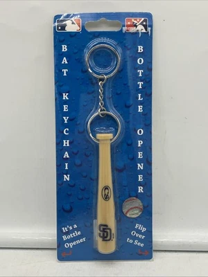 San Diego Padres Mini Baseball Bat Keychain Key Ring W/Bottle Opener MLB - Image 1 of 2