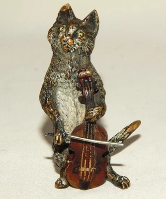 Wiener Bronze KATZE spielt Cello - Bild 1 von 4