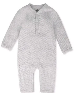 NEW HONEST Baby 3-6 Mo Unisex ORGANIC MATELASSE Center Front Snap Coverall. - Picture 1 of 9