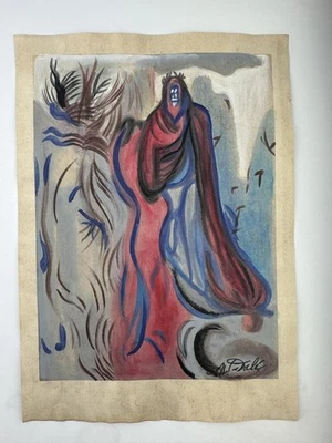 Pintura artística Salvador Dalí certificado de autenticidad dibujo original papel vintage firmado Foto 1 de 3