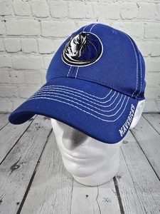 Dallas Mavericks NBA Stretch Fit Hat Cap Size M-L Blue Raised Logo VGC! - Picture 1 of 10