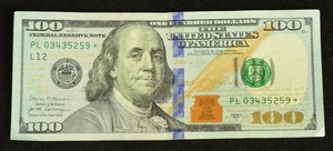 2017 A Series $100 Star note With LOW SERIAL Number Ungraded almost uncirculated - Picture 1 of 2