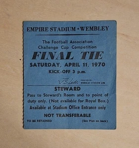 RARE STEWARDS 1970 FA Cup Final Ticket Chelsea V Leeds United - Picture 1 of 2