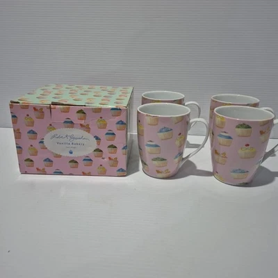 Robert Gordon Vanilla Bakery Pink Cupcake Mugs Set of 4 New in Box - image 1 of 4