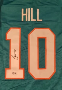 TYREEK HILL AUTOGRAPHED SIGNED PRO CUT MIAMI DOLPHINS JERSEY BECKETT COA - Picture 1 of 2