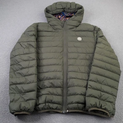 Pretty Green Mens Jacket Large Khaki Green Down Padded Short Coat Size L Adult - Image 1 of 4