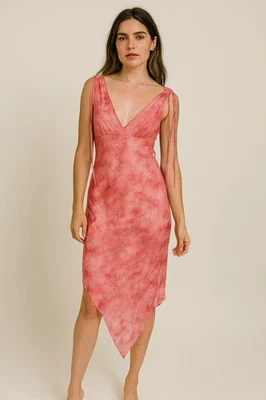 Vestido midi tabú vintage años 90 para mujer talla M rosa hada babydoll Y2K pañuelo brillo Foto 1 de 4