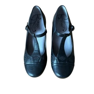Abeo Renee T Strap Womens Black Leather Mary Jane Comfort Shoe Size 7 N Narrow - Picture 1 of 9