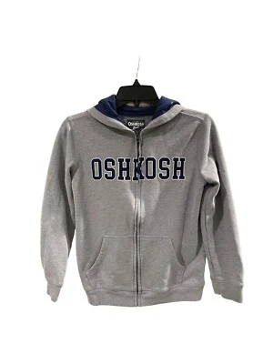 Oshkosh B’gosh Hoodie Full Zip Gray Sweater Unisex Kids Size 12-14 EUC - Image 1 of 4