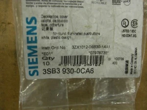 Siemens Pushbutton Caps 3SB3 930-0CA6, Flat Round White Caps Size 22mm - Picture 1 of 3