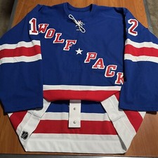 2005 Preseason Game Issued Ken Gernander Hartford Wolf Pack AHL Jersey Blue 56