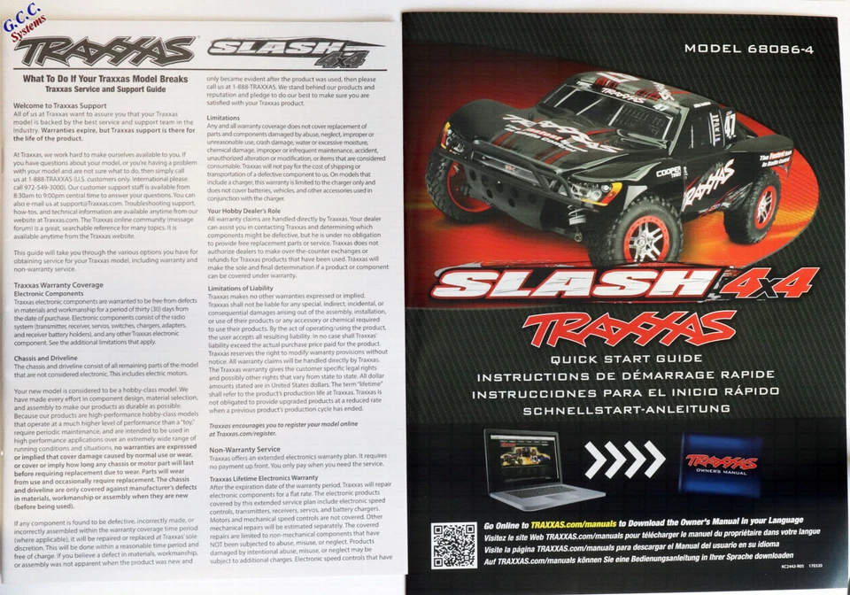 Traxxas Slash 4x4 Manual Pack - Brand New - Image 1 of 1
