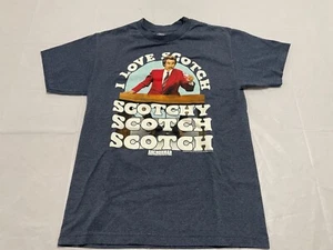 Anchorman Ron Burgundy I Love Scotch Blue T-Shirt Men's Medium M -241 - Picture 1 of 7