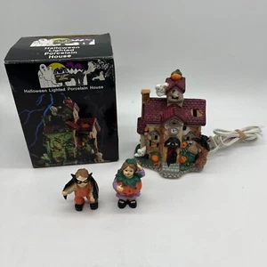 Cute Creepy Craft Creations Halloween Decoration Lighted Porcelain Haunted House - Picture 1 of 11