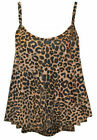 Womens Printed Cami tops Ladies Camisoles Vest Flared Swing Strappy Plus Size UK