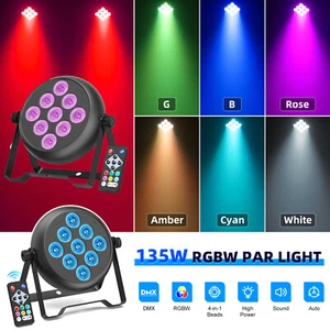 9x18w LED Stage PAR Light RGBW DMX Beam Wash Lighting Club Party Disco w/Remote - Picture 1 of 11