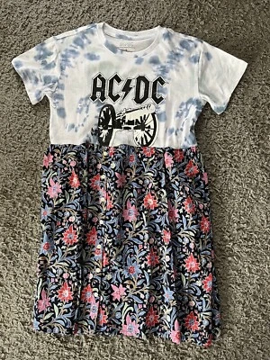 Vestido Camiseta AC DC Hecho a Mano Gráfico Banda Talla Pequeña Foto 1 de 4