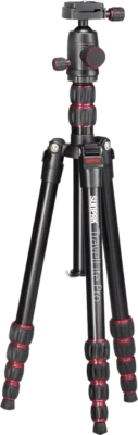 TravelLite Pro SunPak Reverse Folding 63 in Black Red Accents Tripod 620-601BB - Image 1 of 4