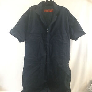 Red Kap CP40WV6 Mens Black Short Sleeve Speedsuit Work Coverall Size XL