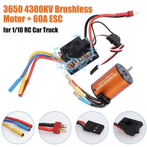 3650 4300KV Waterproof Brushless Motor & 60A ESC Combo Set for 1/10 RC Car Truck - Picture 1 of 9