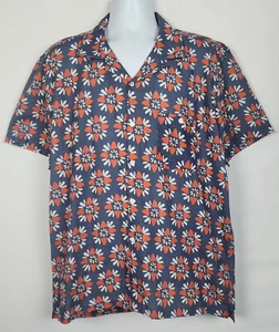 Far Afield Camp Shirt Mens XL Sz 4 Short Sleeve Button Up Floral Cotton Blend - Picture 1 of 10