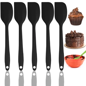 10x Teigschaber Silikon Set, Hitzebeständig Bis 250°C Schwarz - Bild 1 von 4