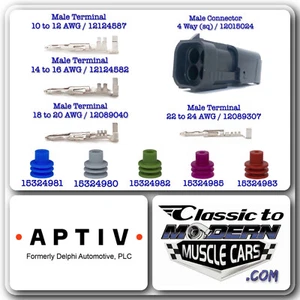 APTIV Delphi Weather Pack 4 Way Sq 10 Sets - Male of Connector /Terminal /Seal - Picture 1 of 14