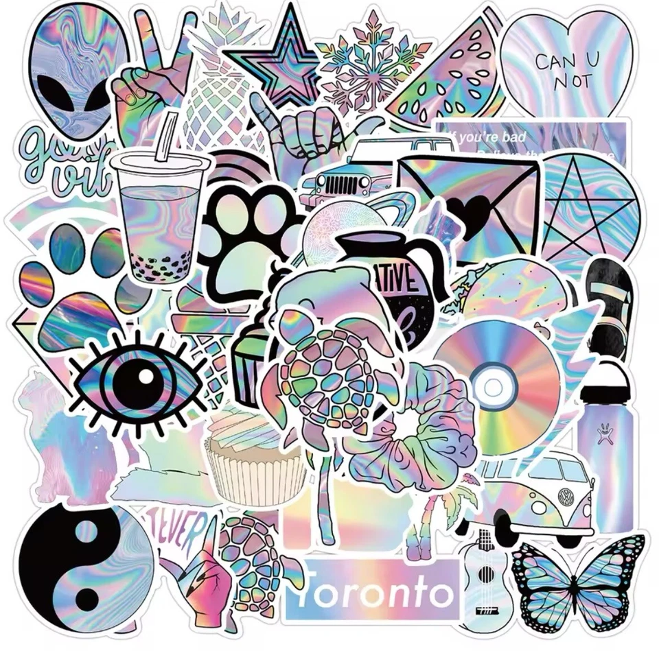 VSCO Pastel Style Stickers 50pk VSCO Cartoon Mixed Fun Stickers FREE SHIPPING - Image 1 of 4