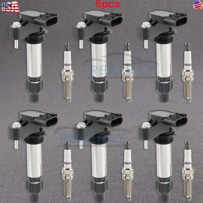 6x Ignition Coils + 6x Spark Plugs for 2010-2015 Chevrolet Traverse Camaro 3.6L - Image 1 of 4