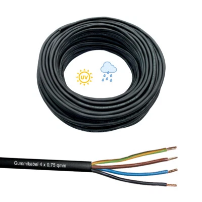 Gummi Kabel Leitung 4-adrig 4x0,75 für Jalousie Motor Jalousie Antrieb Raffstore - Bild 1 von 2