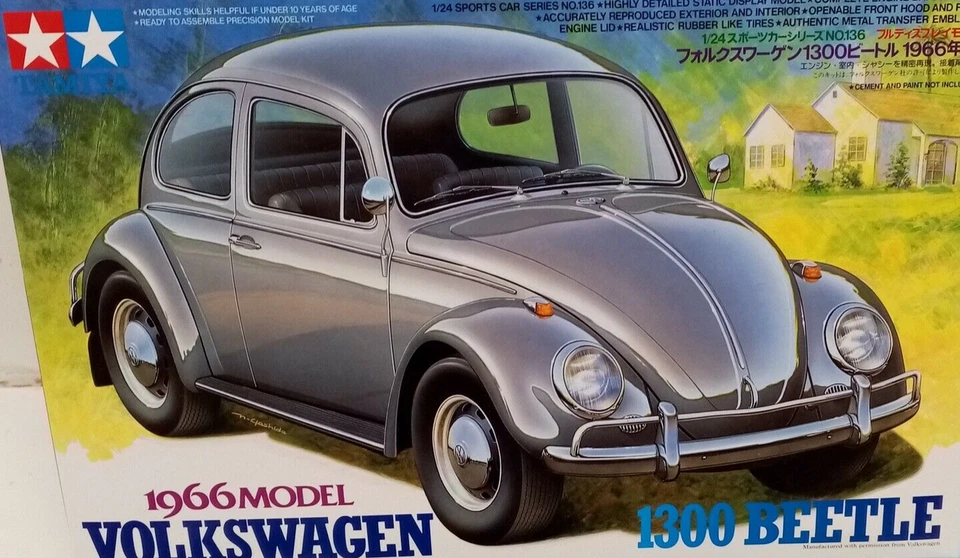 Volkswagen 1300 Beetle 1966 1/24 kit di montaggio 24136 Tamiya - Immagine 1 di 1