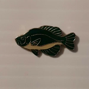 FISH FISHING ANGLERS LUNKERS #4 Vintage enamel metal hat tac pin lapel tack - Picture 1 of 3