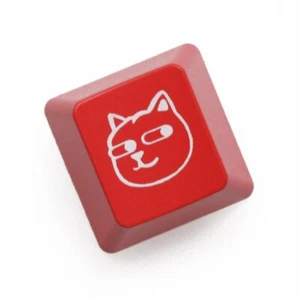 NOVELTY SHINE THROUGH KEYCAPS ABS ETCHED BACK LIT BLACK RED R1 ESC DOGE - Picture 1 of 6