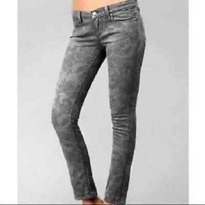 Paige Peg dünne graue Blumenjeans Größe 28 - Bild 1 von 6