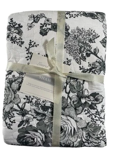 Funda de almohada estándar Laurel Manor baño negro nuevo con etiquetas S/2 casa de campo francesa - Imagen 1 de 9