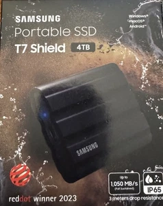 Samsung T7 Shield 4TB NVMe Portable External SSD - Black (MU-PE4T0S) - Afbeelding 1 van 1