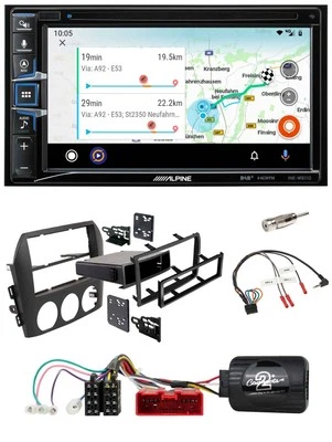 Alpine Bluetooth TMC USB DAB 2DIN Lenkrad Navigation für Mazda MX 5 NC 05-08 sch - Bild 1 von 4