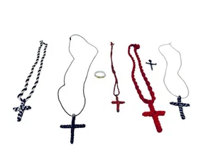 Juego de 5 collares cruzados tejidos hechos a mano para niños talla Paracord más un anillo - Imagen 1 de 23