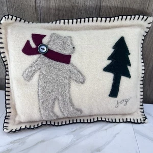 Neues handgefertigtes Weihnachten Filz Bär Kissen Urlaub 9 x 13 Zoll - Bild 1 von 5