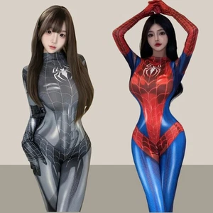 Women's Spider-Man Zentai Suit Full Body Cosplay Costume for Halloween Comic-Con - Picture 1 of 34