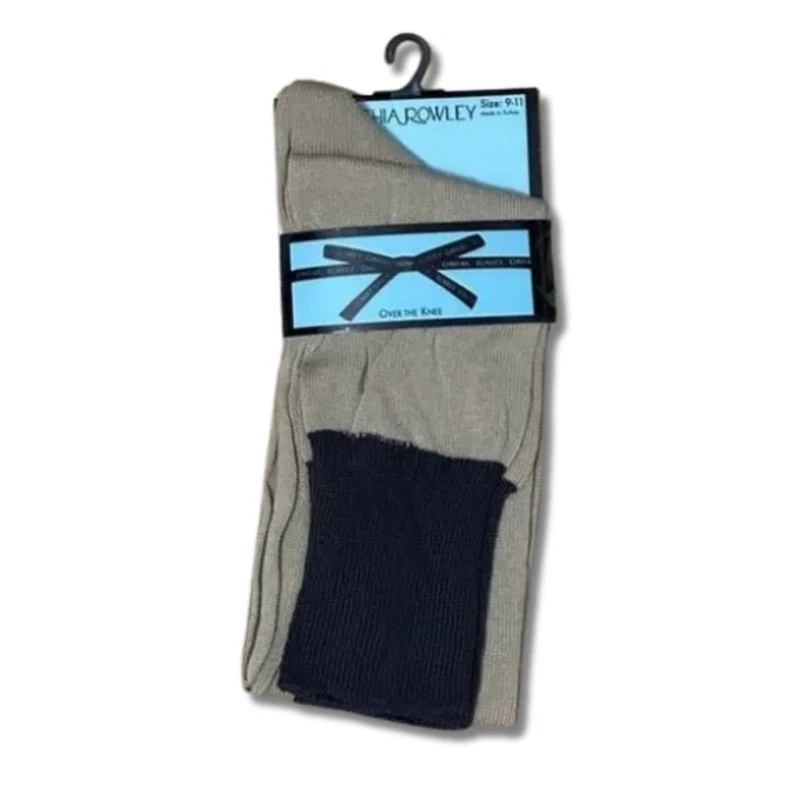 Носки Cynthia Rowley выше колена хлопковая смесь мягкие прочные коричневые унисекс OS новые с ценниками - Изображение 1 из 4