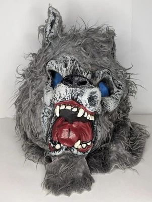 Hombre Lobo Hombre Lobo Máscara de Halloween Miedo Adulto Cabeza Completa Gris Lobo Peludo Foto 1 de 4