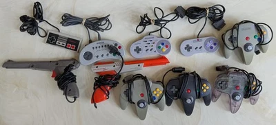 Nintendo NES SNES N64 OEM + 3rd Party Controllers Light Guns Tight Sticks Tested - Image 1 of 4
