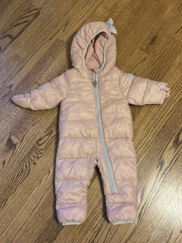 Cappotto tuta da neve Michael Kors neonato 6 12 mesi rosa puffer con cappuccio