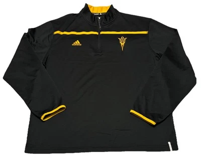 Adidas Arizona State Sun Devils LS 1/4 Chaqueta Cremallera Ligera Negra Para Hombre Talla Grande Foto 1 de 4